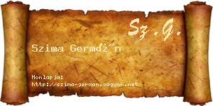 Szima Germán névjegykártya